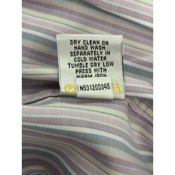 Bugatchi Uomo Flip Cuff Dress Shirt Striped Long Sleeve Button Up Mens Size XL - Picture 8 of 11